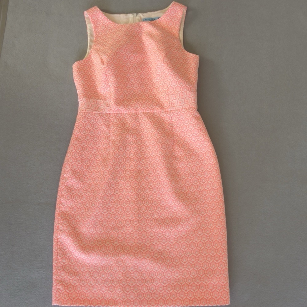 Antonio Melani Coral Geometric Jacquard Sleeveless Sheath Dress Size 6 - Picture 9 of 13